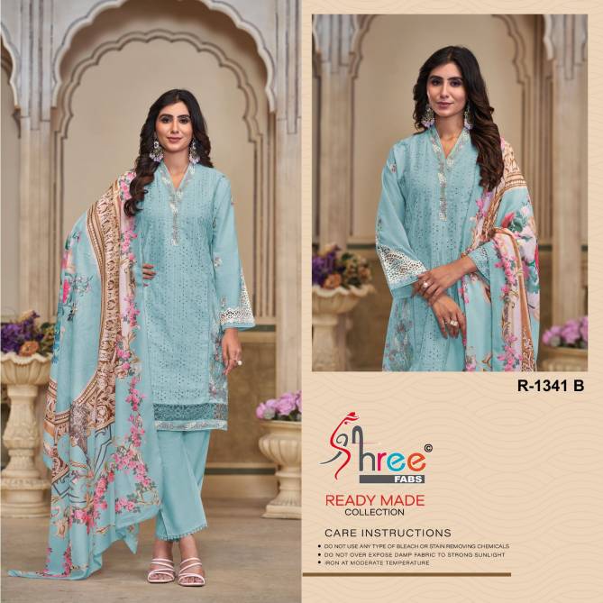 R 1341 By Shree Cambric Cotton Pakistani Readymade Suits Wholesalers In Surat